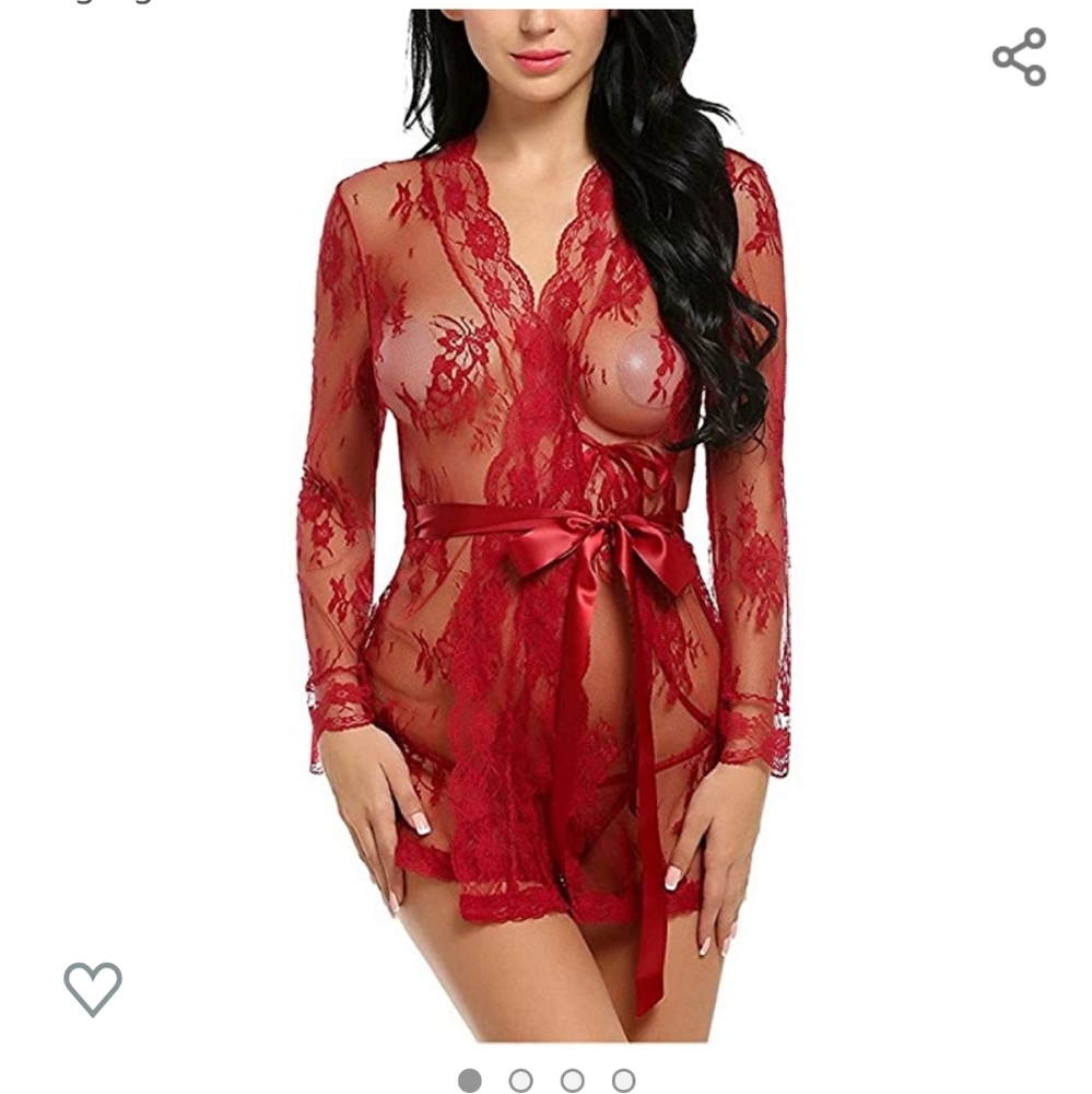 Lace robe with g string